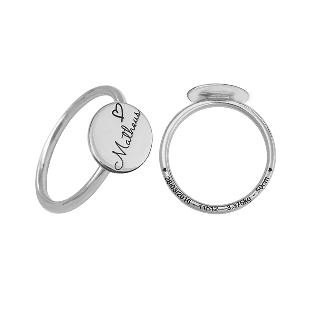 Anel Personalizado Prata 925 Círculo