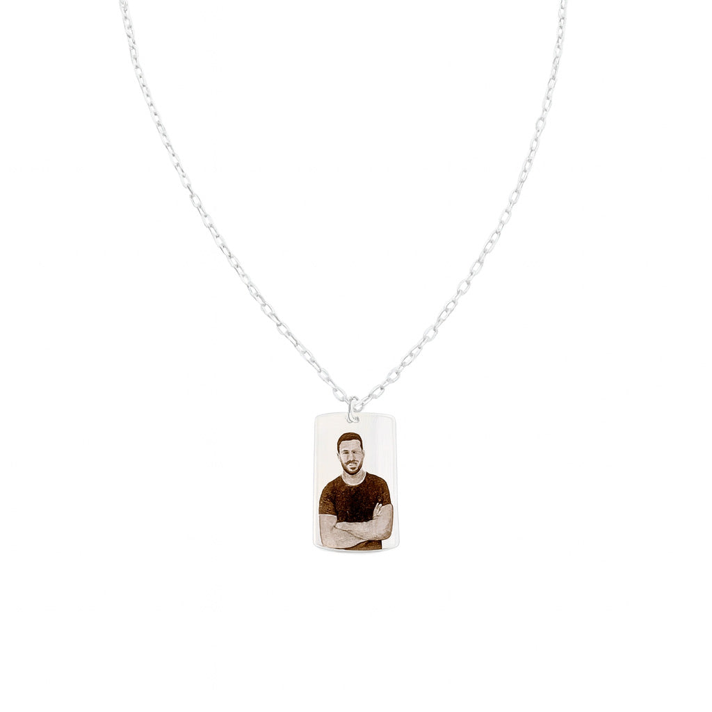 Colar Retangular Personalizado  com Gravação Zello