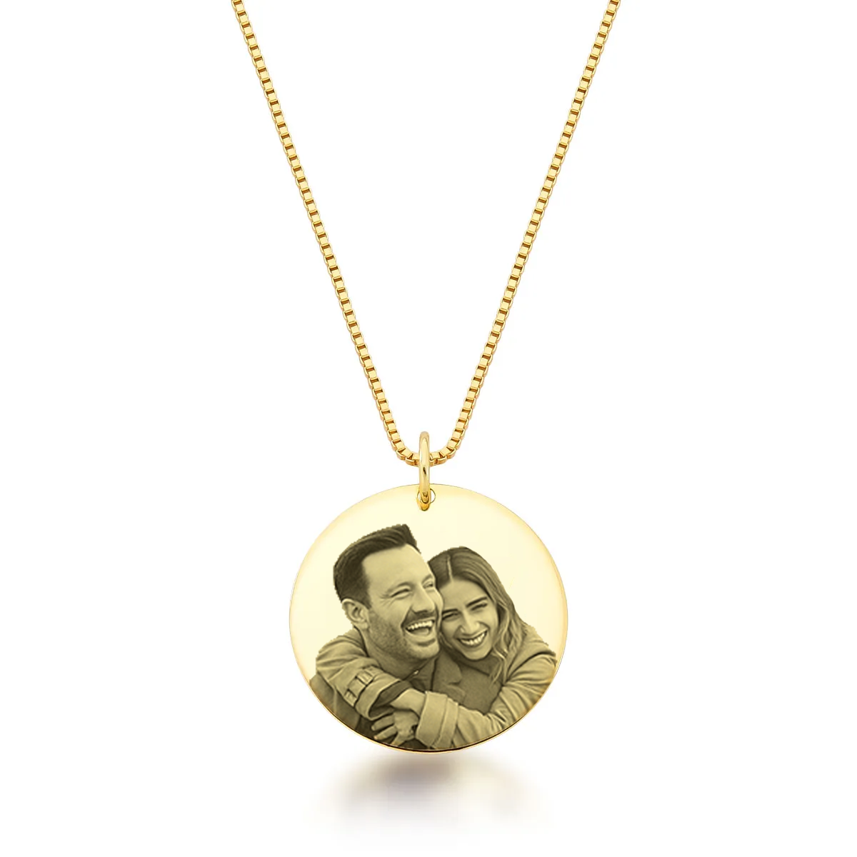 Colar com com Foto Personalizada Pingente Redondo 17mm