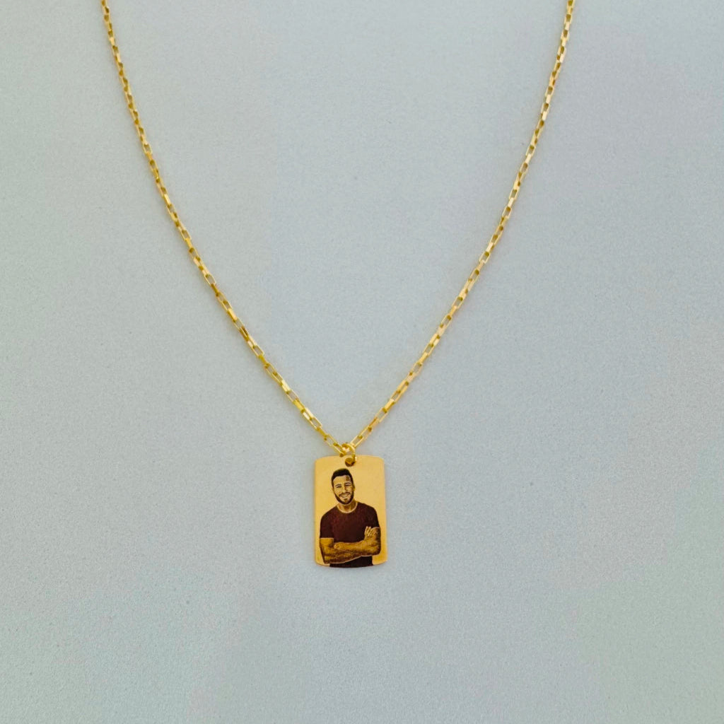 Colar Retangular Personalizado  com Gravação Zello